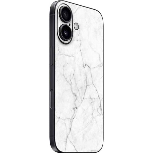 White Marble iPhone 16 Plus Skin
